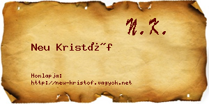 Neu Kristóf névjegykártya