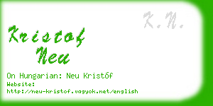 kristof neu business card